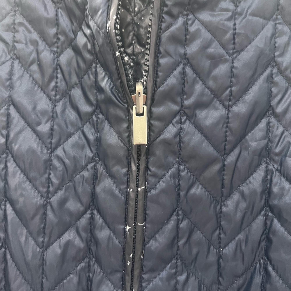 Chico’s womens Blue Zip Front Reversible quilted Vest Moon stars Small - Picture 3 of 15